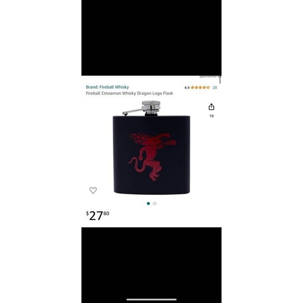 fireball whiskey dragon flask